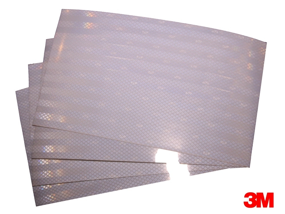 3M White Prismatic Reflective Tape Sheets 4 Sheets 7"x12" (for floats