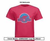 Catch Sharks 'Jawrassic' Logo - Heliconia Short Sleeve Dry-Blend Shirt