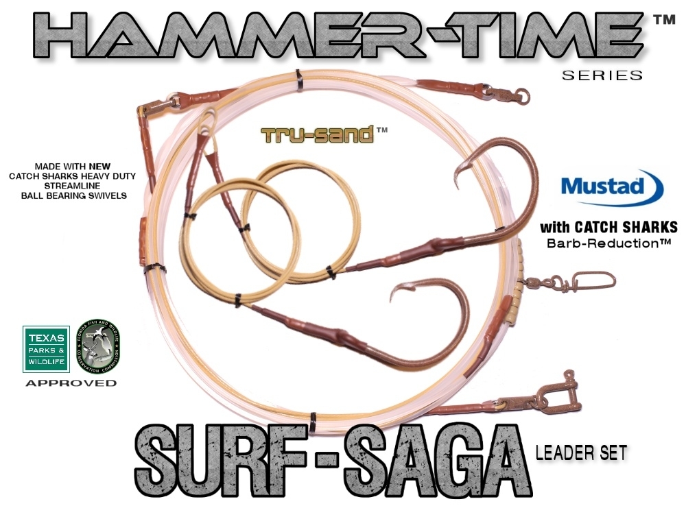 DEPLOYMENT Leader - Hammer-Time™ Series (Surf-Saga Edition™) 32' Precision  Tru-Sand™ Leader Set - 2x Drops