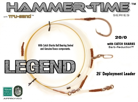 DEPLOYMENT Leader - Hammer-Time™ Series (Legend Edition™) 25' Fixed Mustad 20/0 with CS Barb-Reduction™ in Tru-Sand™